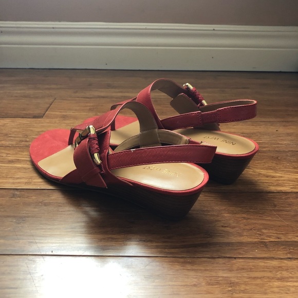 Nine West Red Leather Sandals - Picture 3 of 4